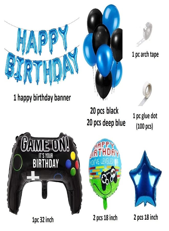 FI - FLICK IN 48 pcs Latex Happy Birthday Game on Decoration Gaming 10th Birthday Decoration for Boys Game Theme Balloon Arch Garland Kit Gamers Party Supplies (Pack of 48, Multicolor) - Image 2